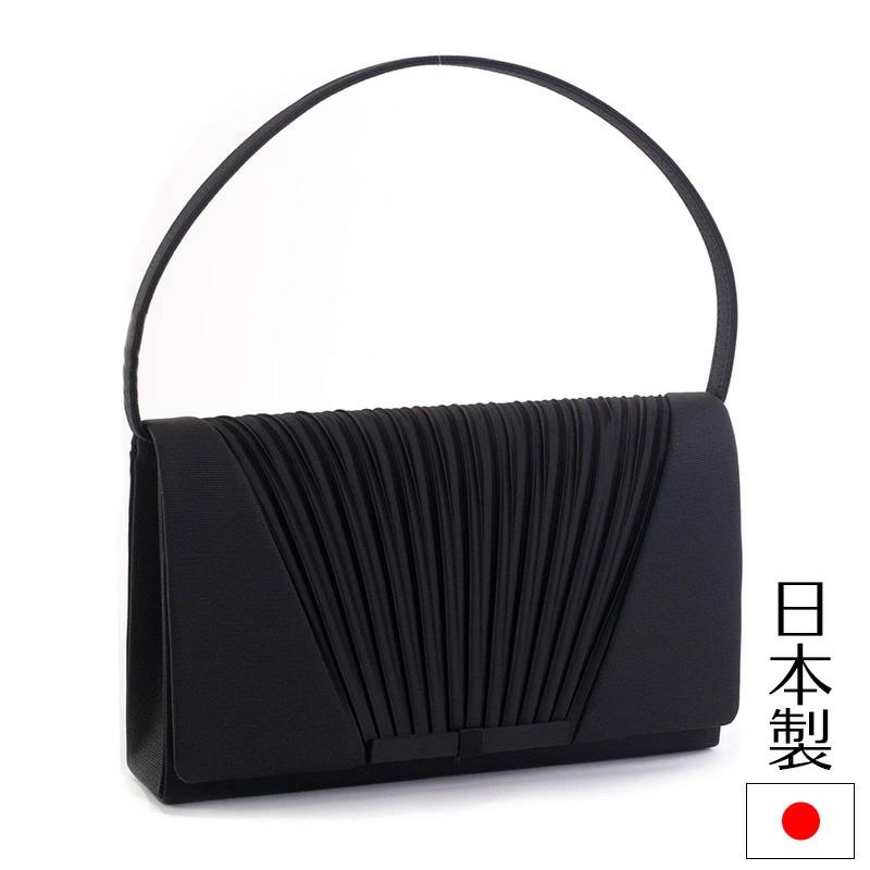 aurora 日本製ブラックフォーマルバッグ bk1プリーツプチ 2wayクラッチ