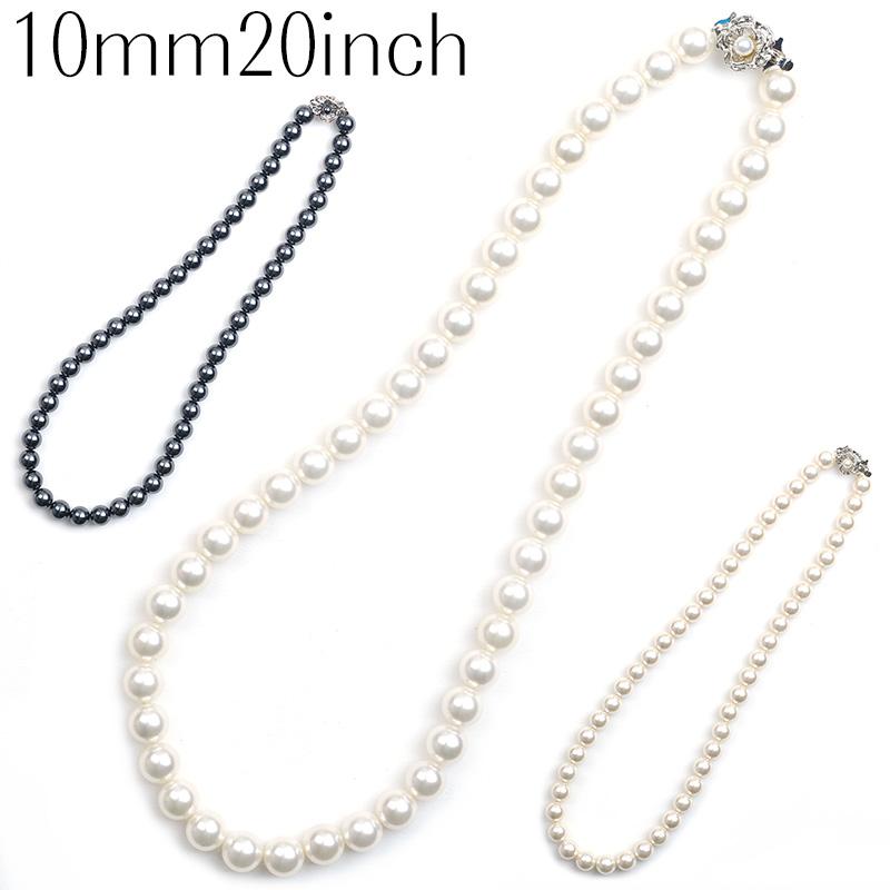 本真珠 パール 天然 大玉 10mm SILVER ネックレス チョーカー