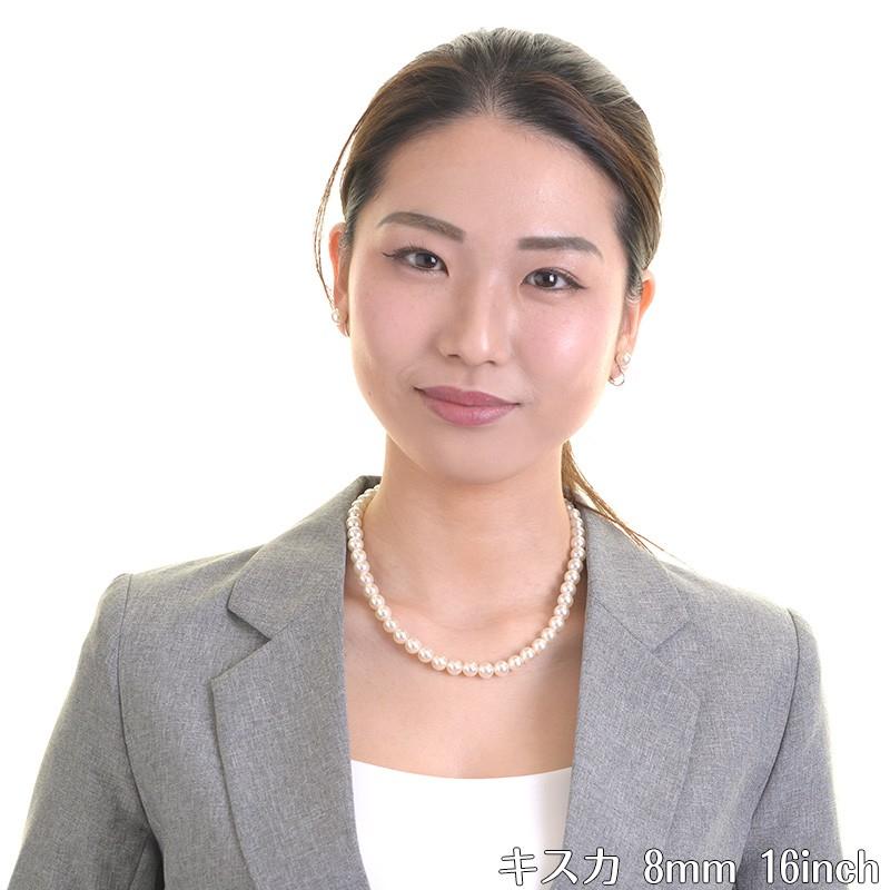 日本製8mm本貝パールネックレス イヤリング ピアス セット 冠婚葬祭 結婚式 16インチ 17インチ 18インチ 職人手作り品 | aurora(ファッション) | 07