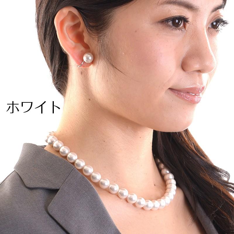 日本製10mm本貝パールネックレス イヤリングorピアスセット 16インチ 17インチ 18インチ 職人手作り品 | aurora(ファッション) | 05