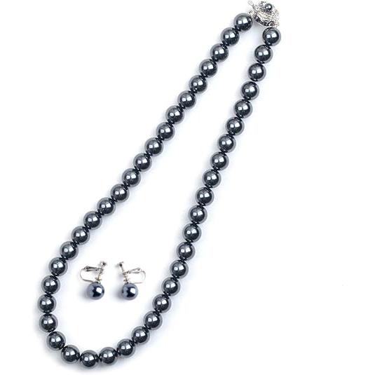 日本製10mm本貝パールネックレス イヤリングorピアスセット 16インチ 17インチ 18インチ 職人手作り品 | aurora(ファッション) | 07