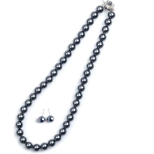 日本製10mm本貝パールネックレス イヤリングorピアスセット 16インチ 17インチ 18インチ 職人手作り品 | aurora(ファッション) | 08