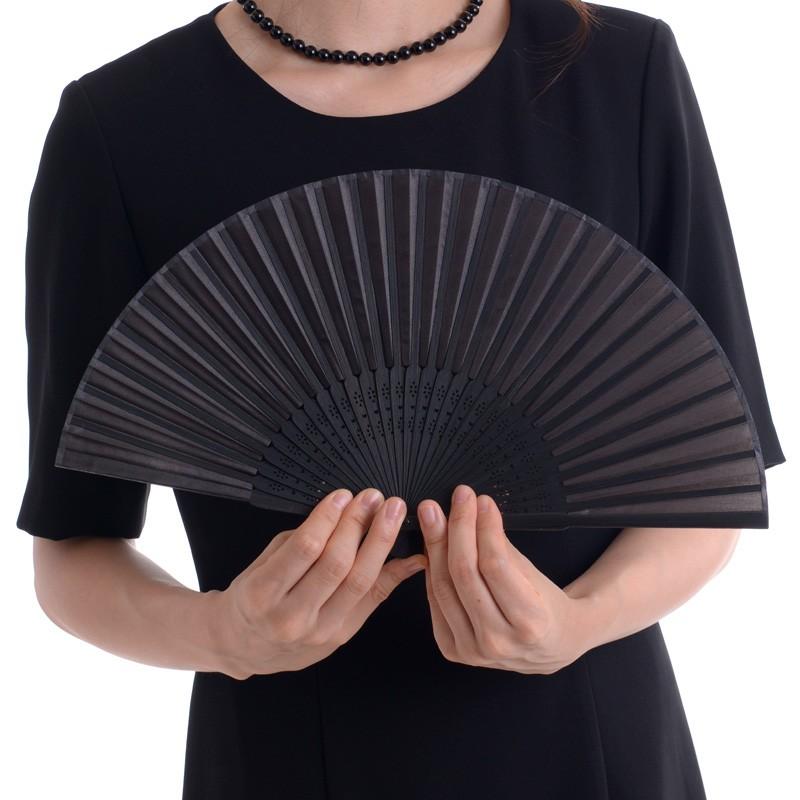 【美品】ロロピアーナ／ブラックサングラス／ケース・非売品の扇子付き aurora アウトレット喪扇 黒扇子 7寸男女兼用 女性用 男性用 ブラック