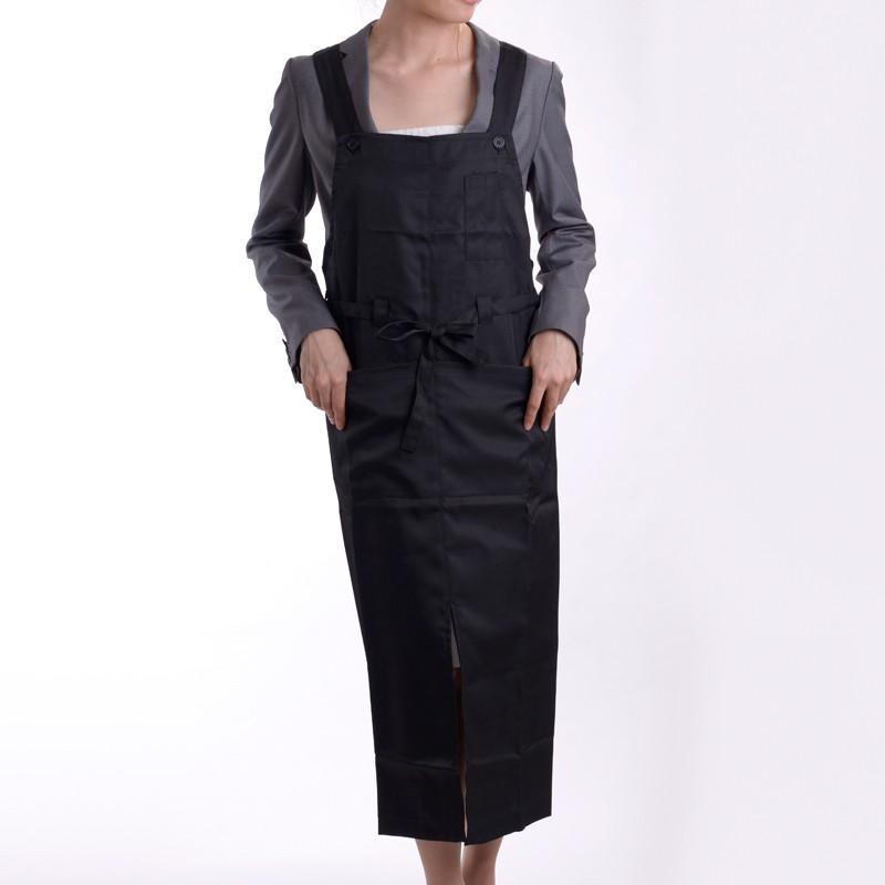 aurora ポリエステル前結びロングエプロン ブラックフォーマル 弔事