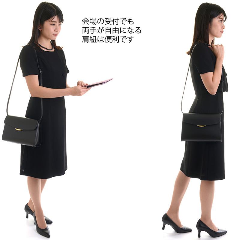 aurora B品返品不可 本革ブラックフォーマルバッグ 3way留め具 箱なし