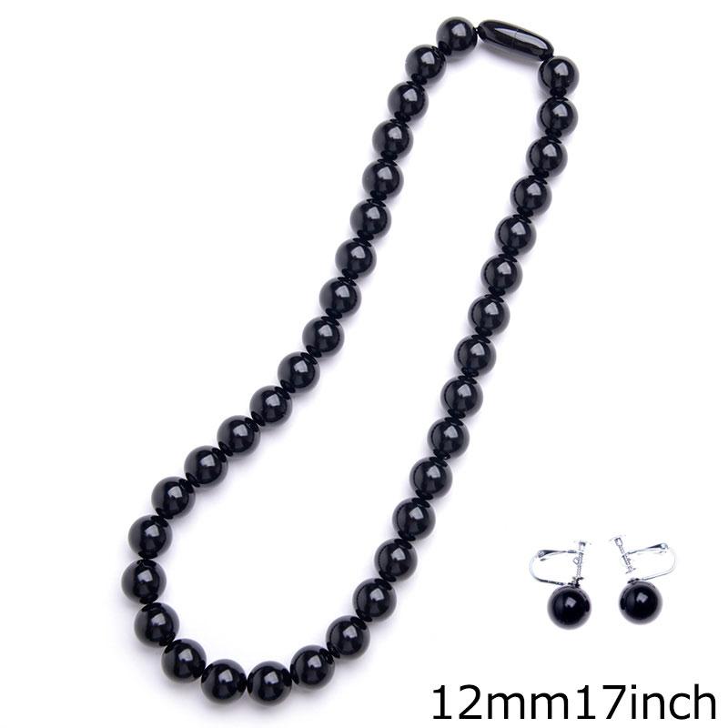 aurora(ファッション) 天然ジェットネックレス 12mm珠セット aurora(ファッション) 天然ジェットネックレス 12mm珠セット