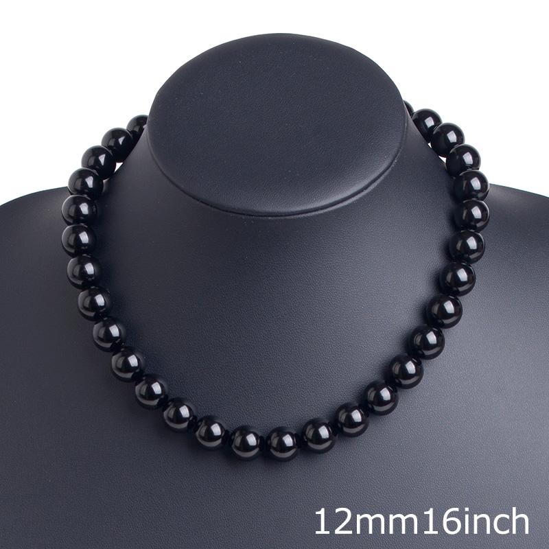 aurora(ファッション) 天然ジェットネックレス 12mm珠セット aurora(ファッション) 天然ジェットネックレス 12mm珠セット