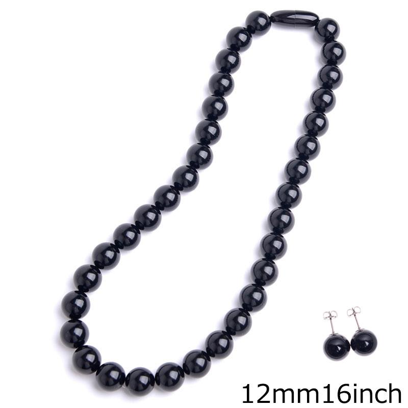 aurora(ファッション) 天然ジェットネックレス 12mm珠セット aurora(ファッション) 天然ジェットネックレス 12mm珠セット