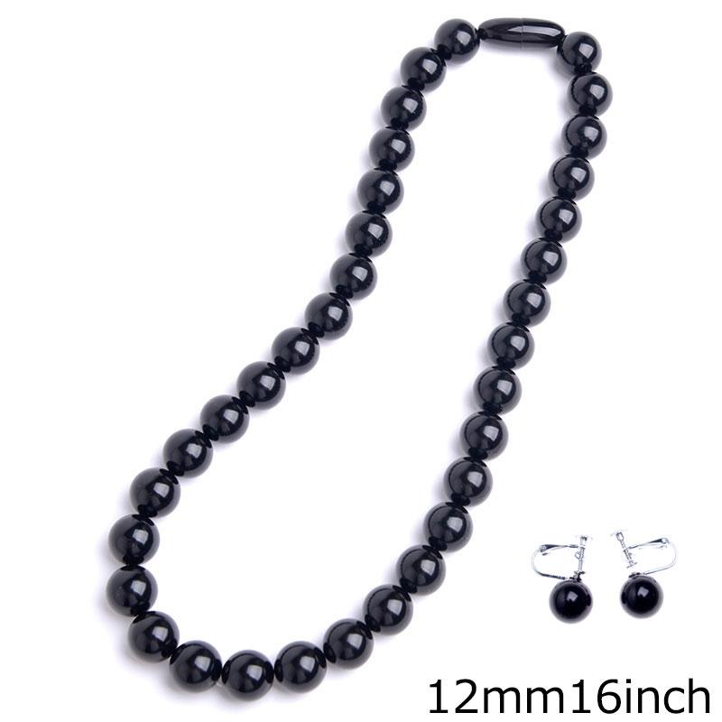 aurora(ファッション) 天然ジェットネックレス 12mm珠セット aurora(ファッション) 天然ジェットネックレス 12mm珠セット