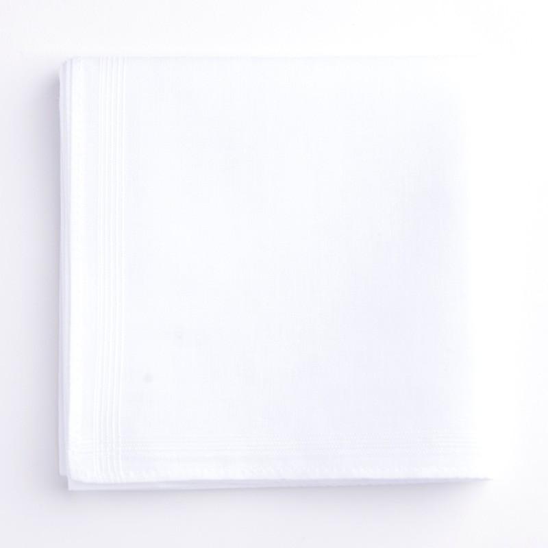 ハンカチ　純白 きらきらぷんぷん丸] ハンカチ 白 無地 10枚入りx〔1セット〕 縦約