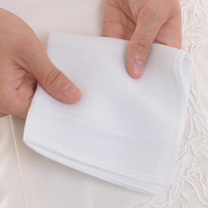 aurora ハンカチ フォーマル 白 新郎 ホワイト 6ラインボーダー無地