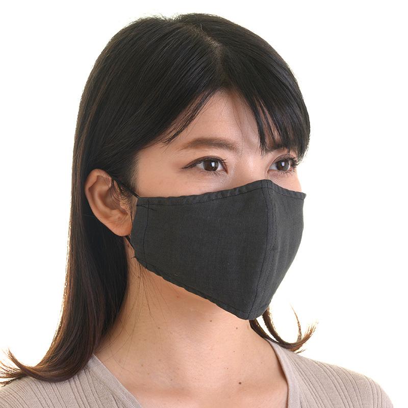 手作りマスク 日本製 綿 6層 6重 洗える 衛生マスク 黒 ブラック