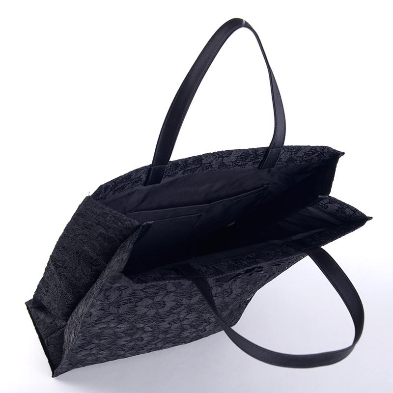 aurora(ファッション) リボンサブバッグ A4対応マチ付 ブラック