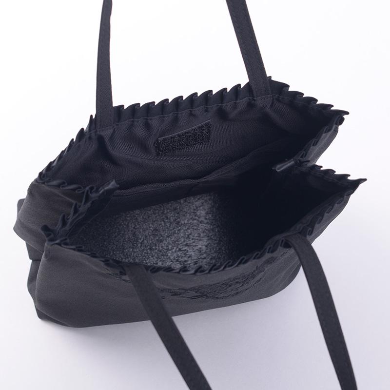 aurora 刺繍ミニサブバッグ 手提げ 日本製 黒 慶弔両用 ブラック