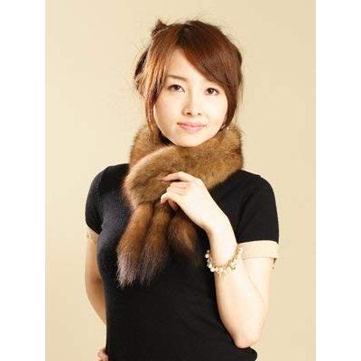 美品ロシアンセーブルリアルファーネックウォーマー