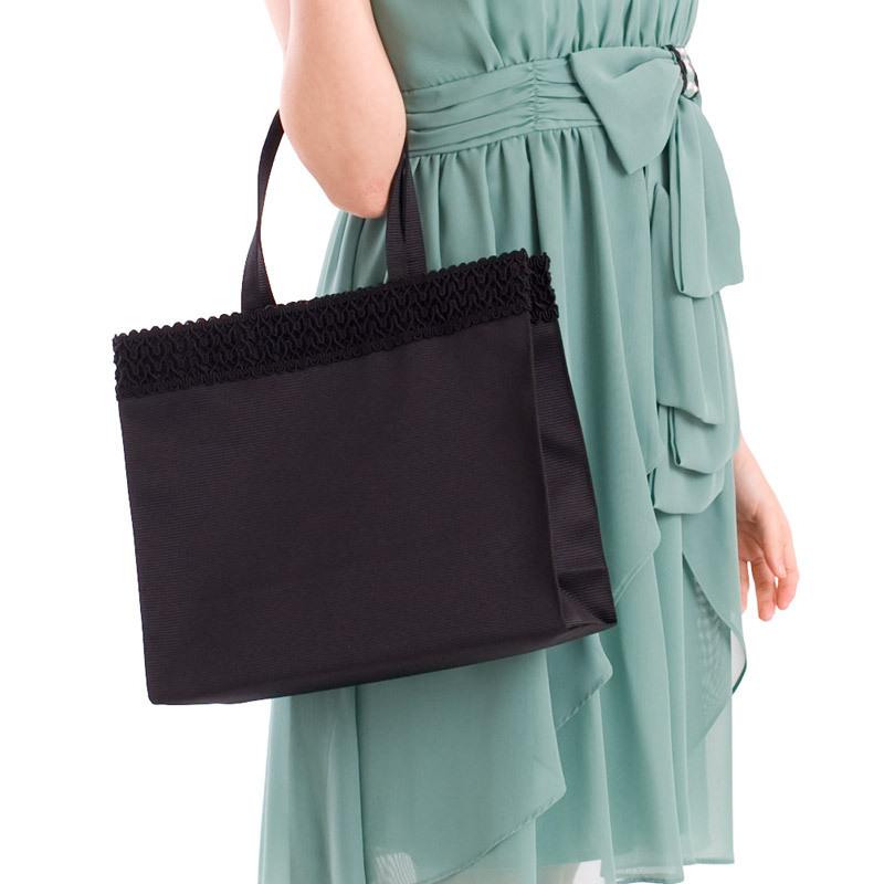 サブバッグ A4横型 ブラックフォーマルバッグ 黒 撥水 はっ水 大きめ 葬儀 結婚式 冠婚葬祭 お受験 入学 卒業 喪服 | aurora(ファッション) | 08