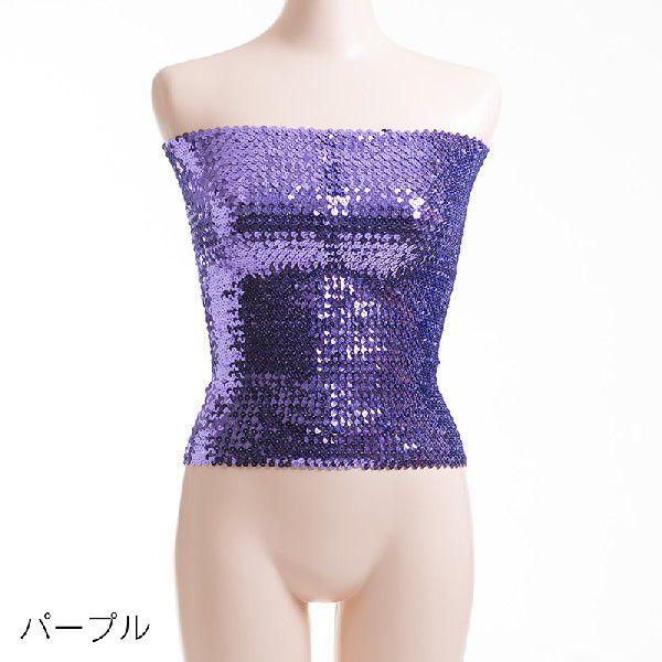 aurora ロング丈スパンコールベアトップ キラキラチューブトップ