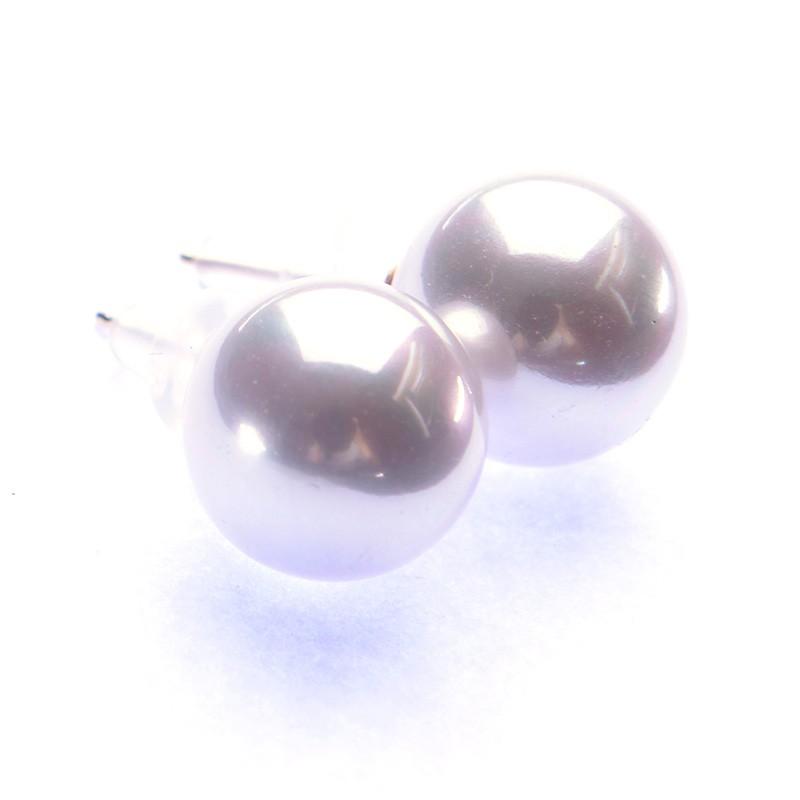 aurora 本貝パールピアス 日本製K18 18金 ポスト 10mm パーティー 結婚 