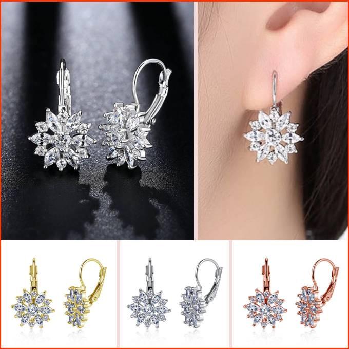 ピアス レディース スワロフスキー フラワークリア ボディカラー3色 