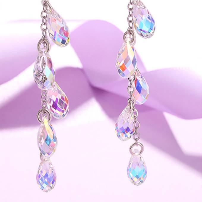 K10WG ネックレスとピアスのギフトセット クーポンで10％OFF ジュエリーセット スワロフスキー ティアドロップ