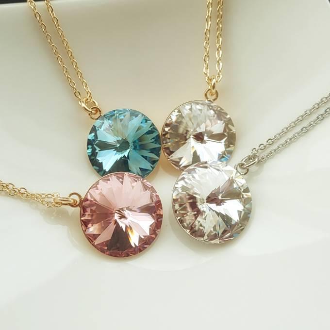 ジュエリーセット スワロフスキー ラウンド カラー5色8種 ネックレス フックピアス 大粒 シンプル プレゼント ギフト |  | 09