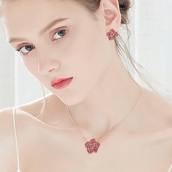 クーポンで15％OFF ジュエリーセット スワロフスキー ローズ 薔薇 バラ 