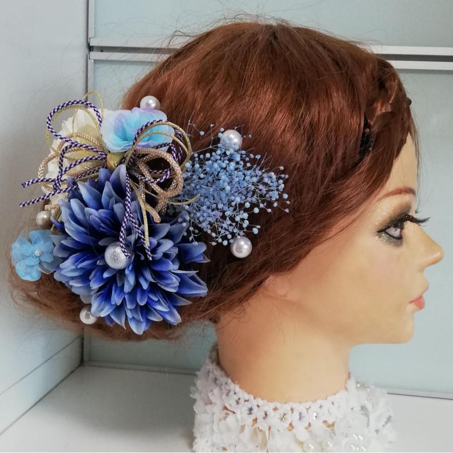 青緑 和装髪飾り 成人式 振袖 色打掛 結婚式 前撮り 袴 卒業式 浴衣 和装 青系の髪飾り 成人式 結婚式 卒業式 浴衣 和装に : 髪飾り