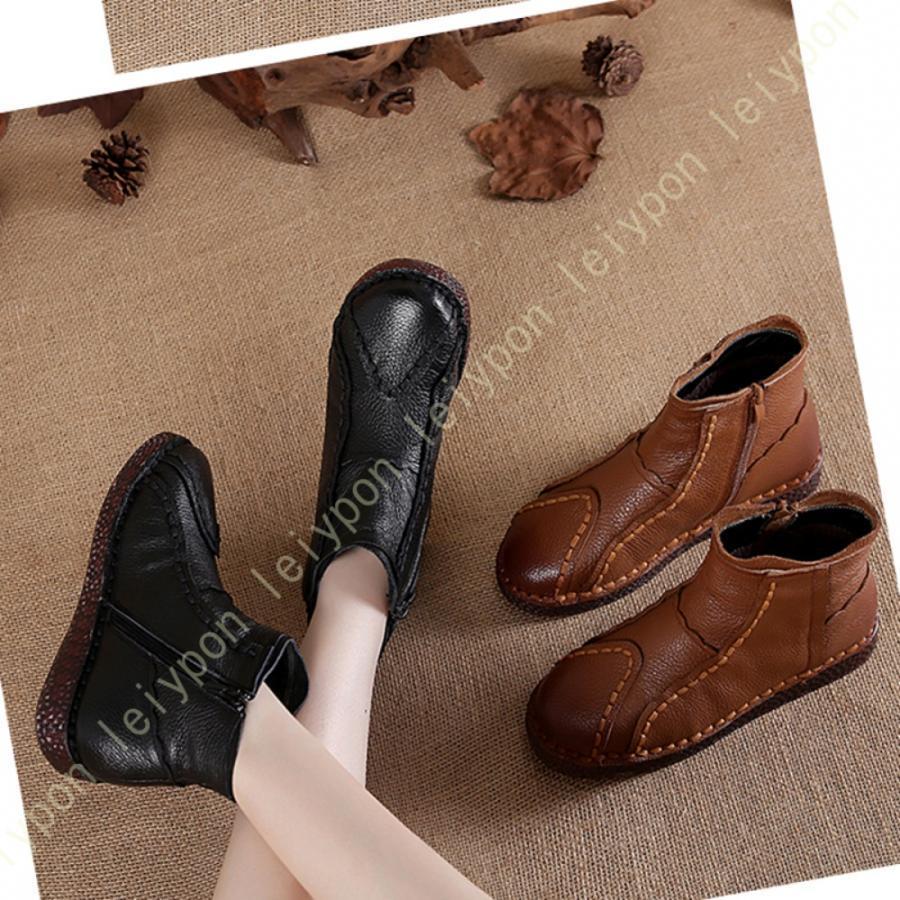 サイドジッパー付き サイドゴア ブーツ レディース ショートブーツ