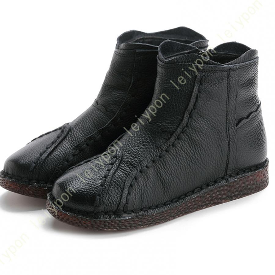 サイドジッパー付き サイドゴア ブーツ レディース ショートブーツ