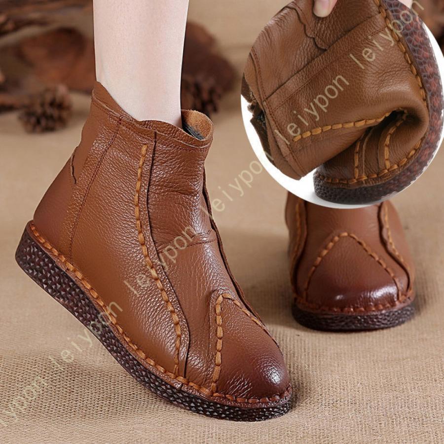 サイドジッパー付き サイドゴア ブーツ レディース ショートブーツ