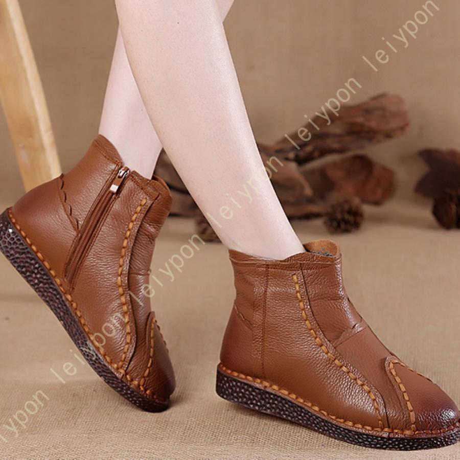 サイドジッパー付き サイドゴア ブーツ レディース ショートブーツ