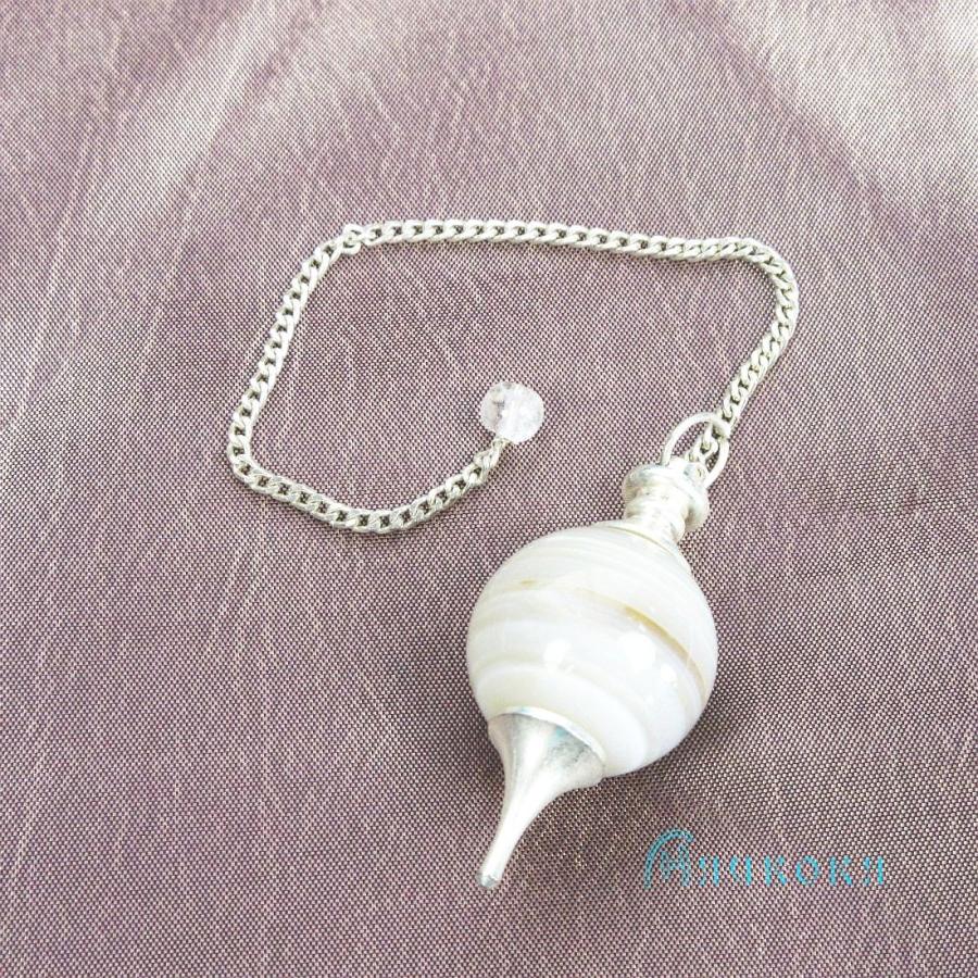 ホワイトアゲートペンジュラム（ポイント）　フーチ　振り子　占い　リーディング　ペンデュラム |  | 01