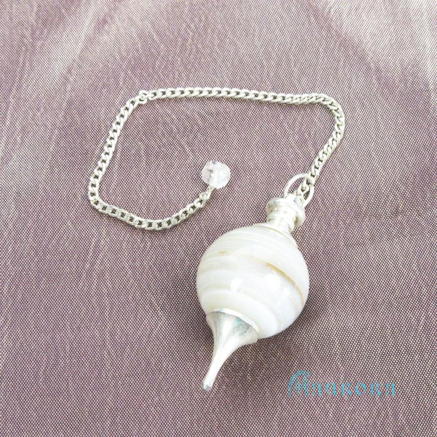 ホワイトアゲートペンジュラム（ポイント）　フーチ　振り子　占い　リーディング　ペンデュラム |  | 02