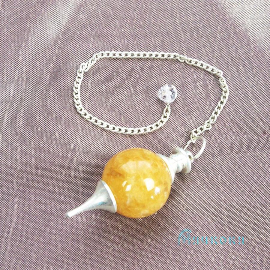 イエローアゲートペンジュラム（ポイント）　フーチ　振り子　占い　リーディング　ペンデュラム |  | 01