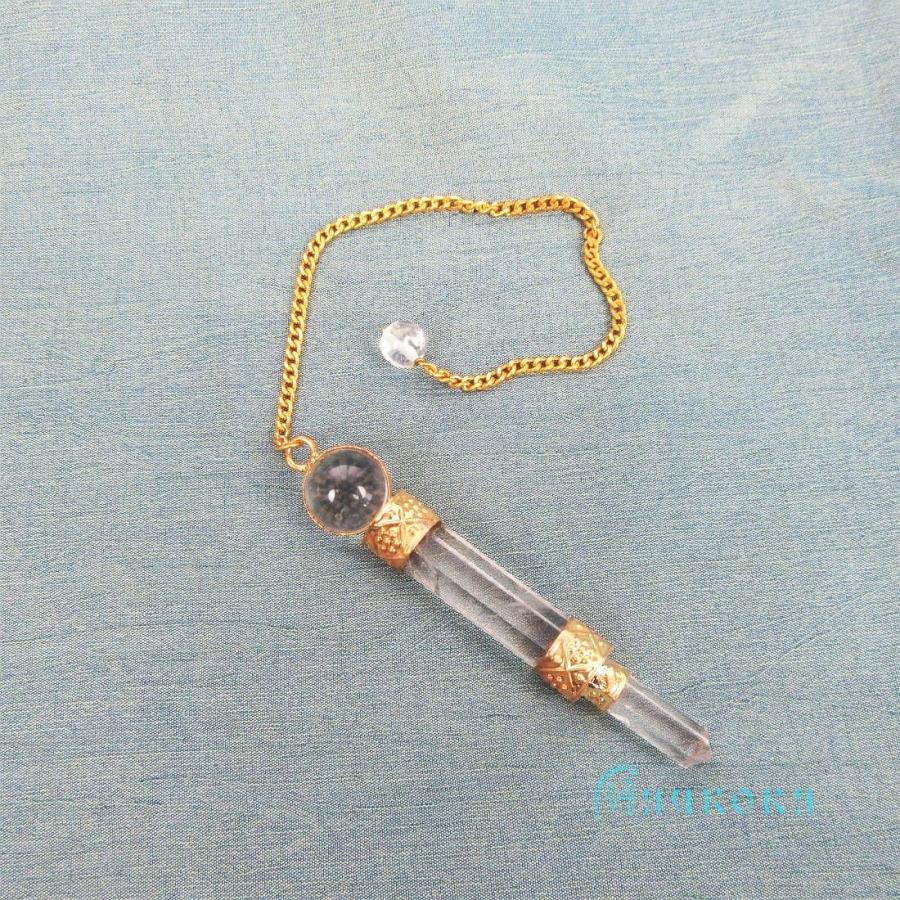 水晶ペンジュラム（ゴールド）　フーチ　振り子　占い　リーディング　ペンデュラム |  | 01