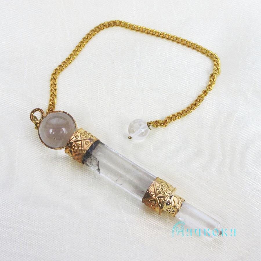 水晶ペンジュラム（ゴールド）　フーチ　振り子　占い　リーディング　ペンデュラム |  | 02