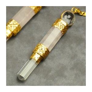 ローズクォーツペンジュラム（ゴールド）　フーチ　振り子　占い　リーディング　ペンデュラム | 