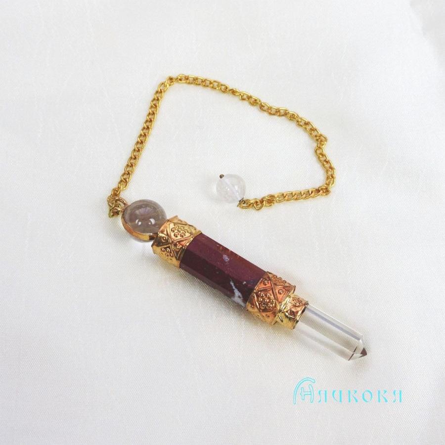 レッドジャスパーペンジュラム（ゴールド）　フーチ　振り子　占い　リーディング　ペンデュラム |  | 01