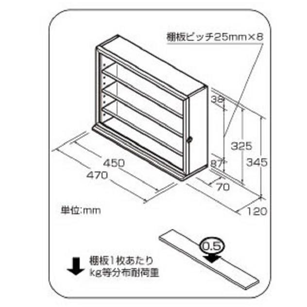 コレクションケース ワイド 透明アクリル棚板タイプ CCM-202NM ナカバヤシ｜austin1｜04