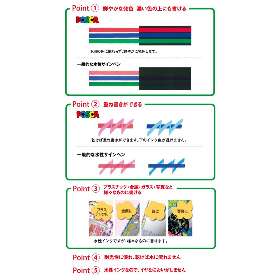 三菱鉛筆 ポスカ 細字丸芯 24色セット （ソフトケース付き）PC