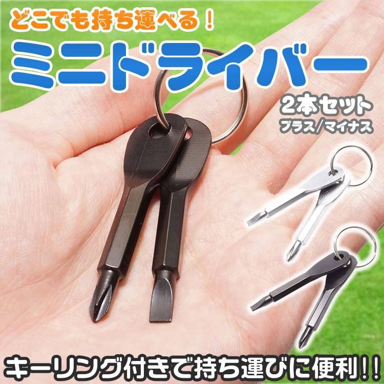 ミニドライバー 2本セット キーリング付き プラスドライバー マイナス