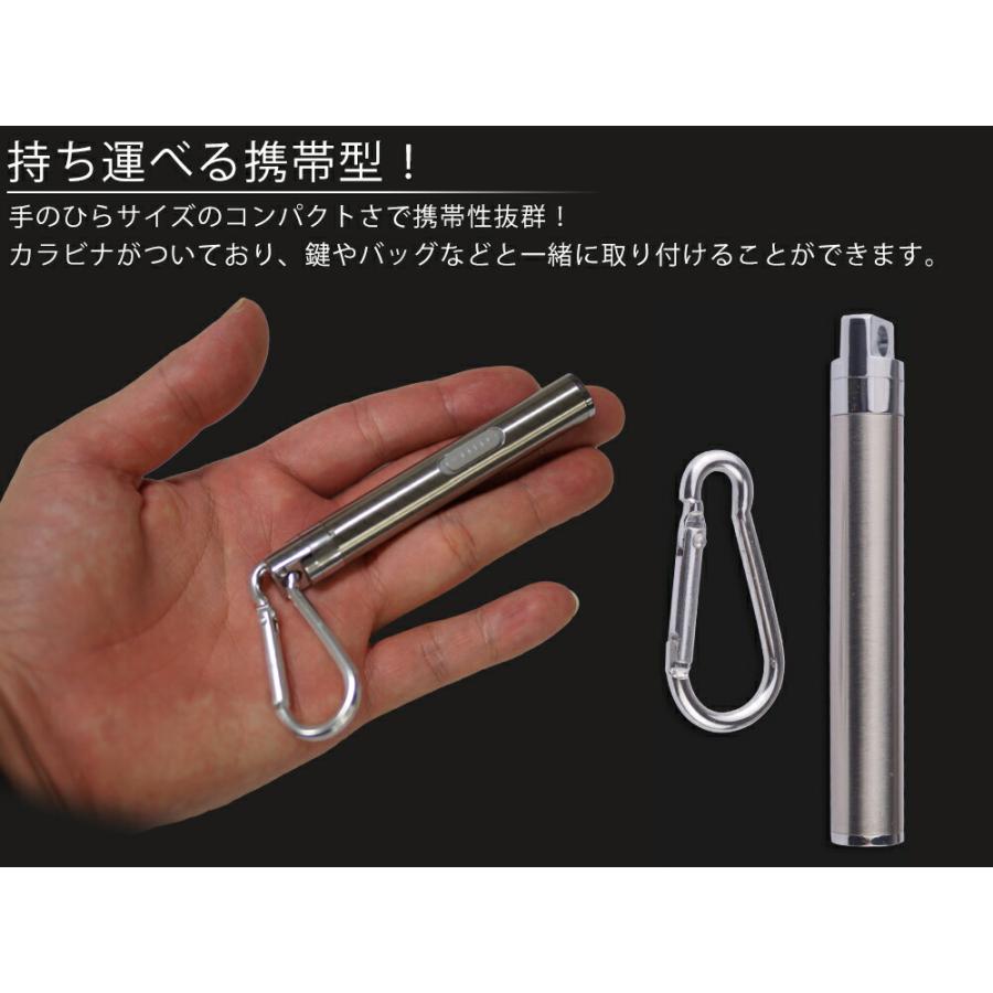 LEDペンライト USB充電式 コンパクト LED 高輝度 軽量 ステンレス