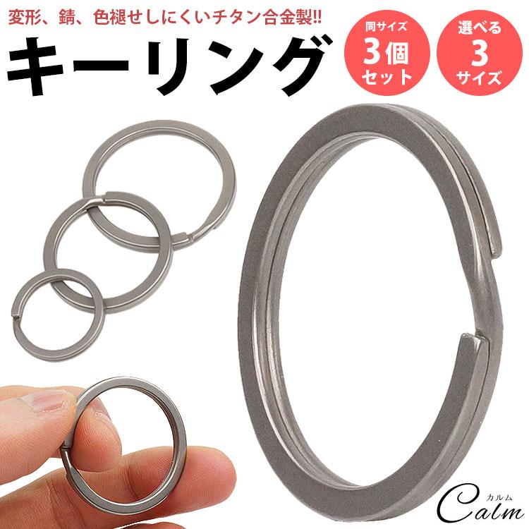 キーリング 2重リング チタン合金 3個セット 丸型 高耐久 軽量 小型 簡単取付 鍵 カギ 持ち運び便利 アクセサリー の商品画像