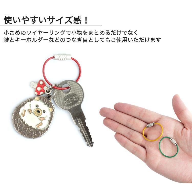 ワイヤーキーリング キーチェーン 8本セット キーホルダー ステンレス