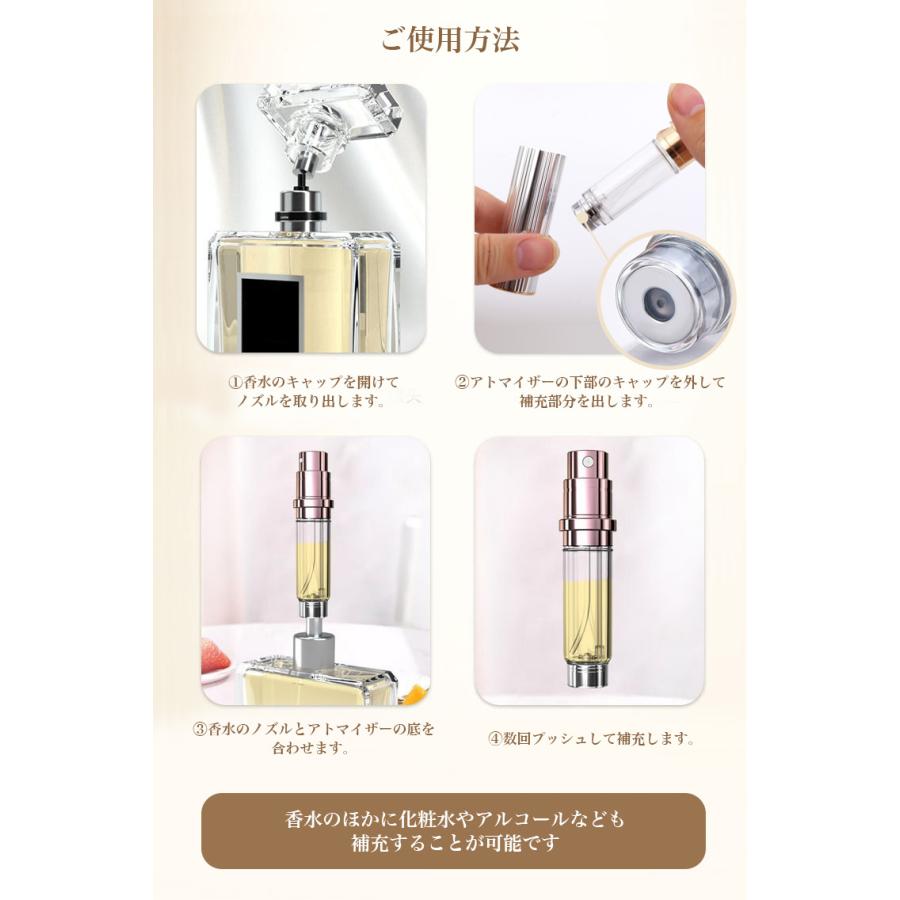 アトマイザー 底部充填方式 香水 5ml アルコール スプレー ミスト 化粧