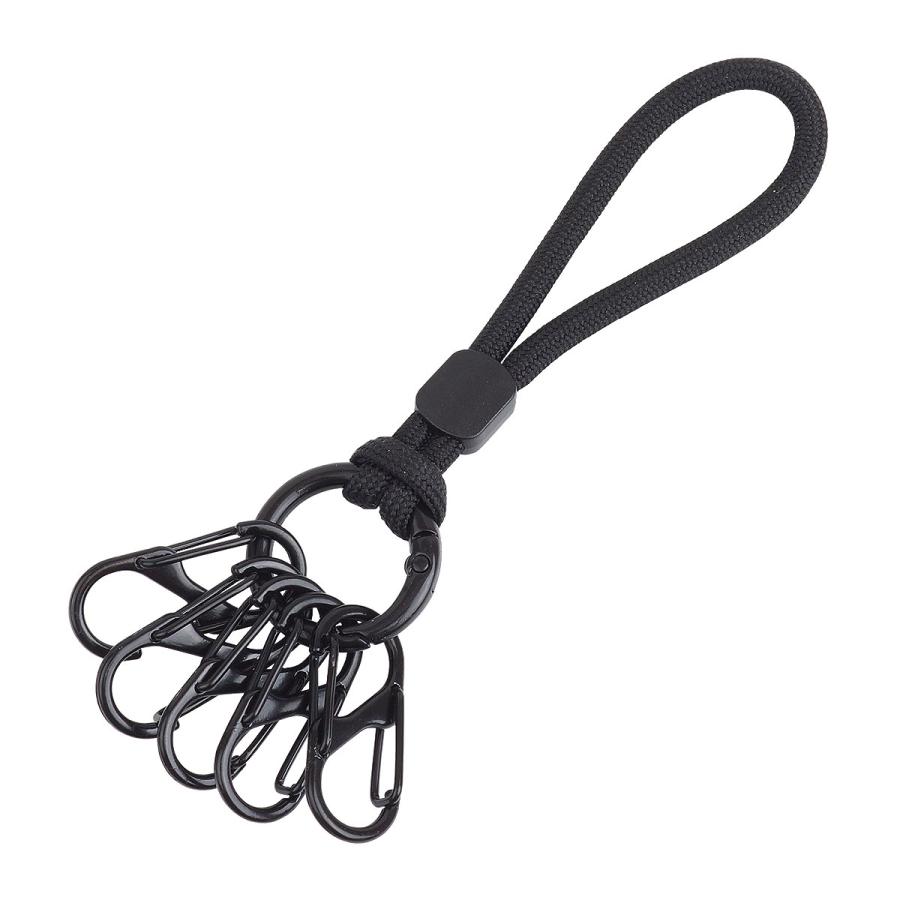 カラビナ ストラップ 5連 キーホルダー 紐ストラップ S字カラビナ