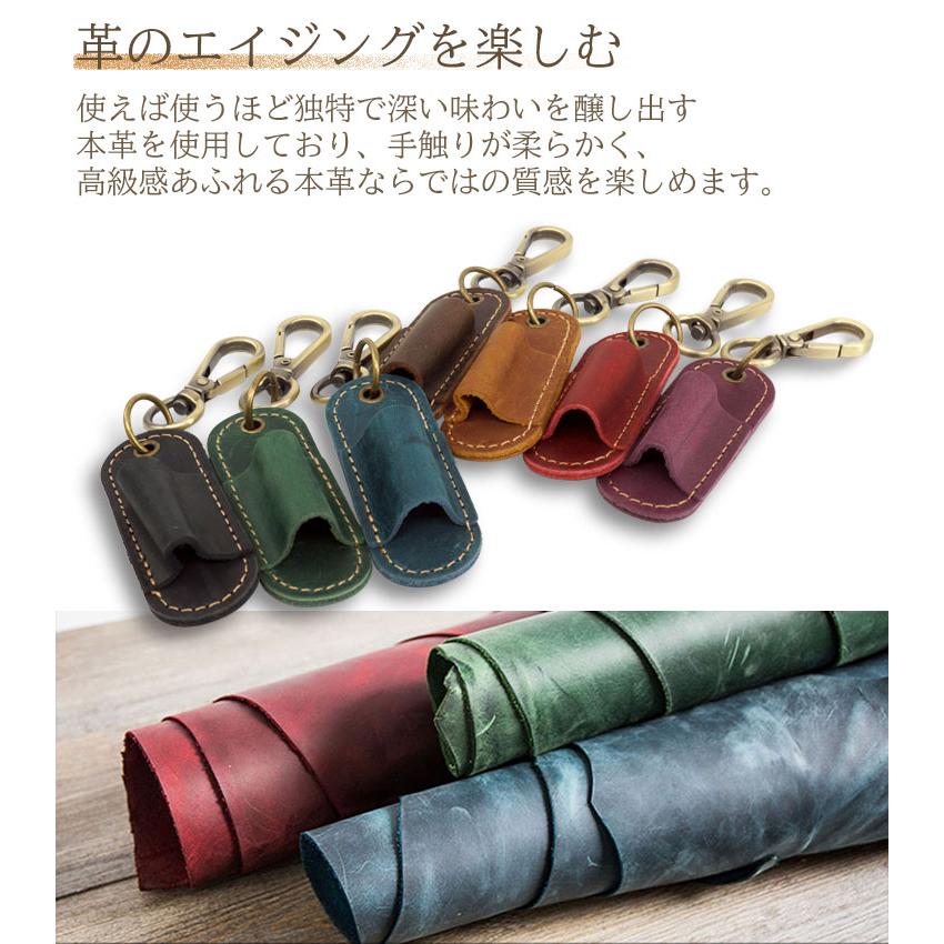 ペンホルダー カラビナ フック ペン 本革 レザー メガネ 筆入れ 筆差し
