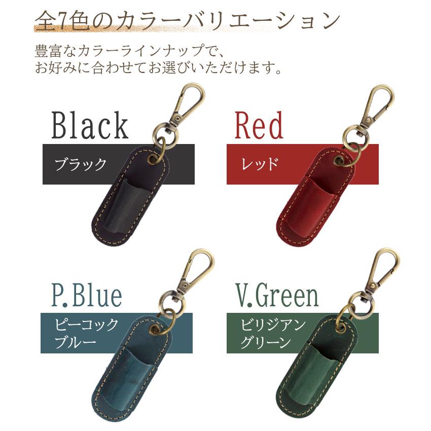 ペンホルダー カラビナ フック ペン 本革 レザー メガネ 筆入れ 筆差し