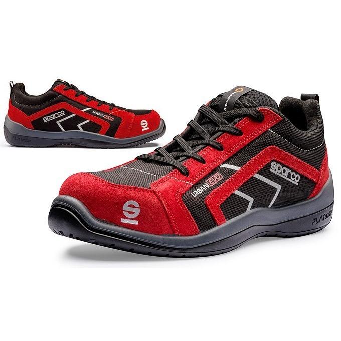 スパルコ TEAM WORK URBAN EVO S3 ブラック/レッド メカニックシューズ
