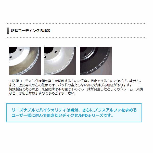 ホンダ シビックタイプ2 標準ブレンボ ブレーキローター リア用 ディクセル PDタイプ